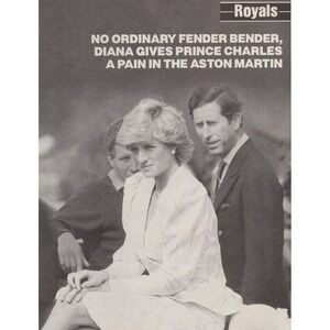 1987 Princess Diana Prince Charles Life Aston Martin Royals Vintage Print Ad